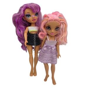 Rainbow High Fashion Dolls Purple Hair Pink Hair Lot of Two Toy For Kids / LL